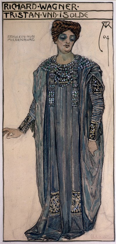 Copy of a costume design for Isolde, for a production of 
