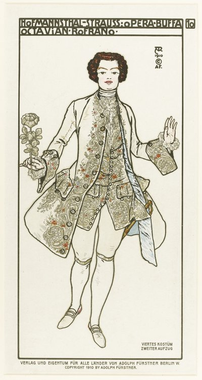 Costume Design for the Opera Der Rosenkavalier by Richard Strauss, 1910 by Alfred Roller