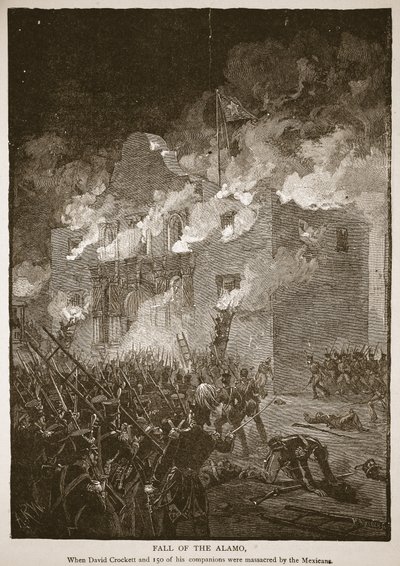 Fall of the Alamo, from a book pub. 1896 by Alfred Rudolph (after) Waud