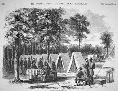 Pennsylvania soldiers voting at the Army of the James headquarters in September 1864, from 