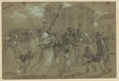 African American Soldiers Mustered Out at Little Rock, Arkansas by Alfred Rudolph Waud