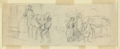 Feeding and resting horses by Alfred Rudolph Waud