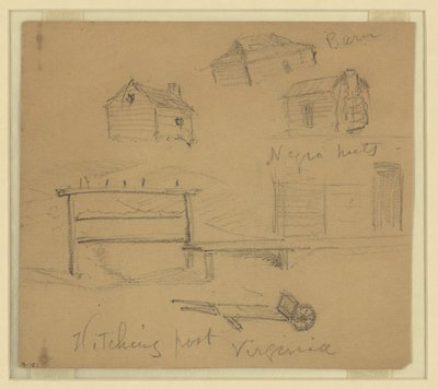 Hitching Post, Virginia by Alfred Rudolph Waud