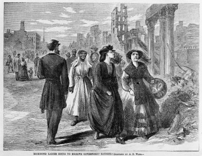 Richmond Ladies Going to Receive Government Rations, published 1865 by Alfred Rudolph Waud