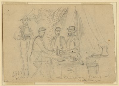 The Three Princes, Camp at Yorktown, April 5th-May 4th 1862 by Alfred Rudolph Waud