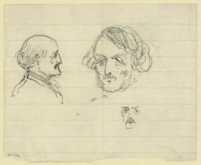 Three bust portraits, including Benjamin Butler by Alfred Rudolph Waud
