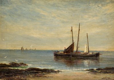 Fishing Boats at the Mouth of the Tay by Alfred Sanderson Edward