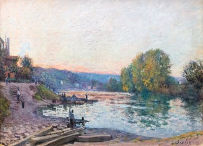 Banks of the Seine, Sunlight Effect at Dusk by Alfred Sisley