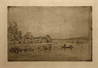 Banks of the Loing: The Six Moored Boats by Alfred Sisley