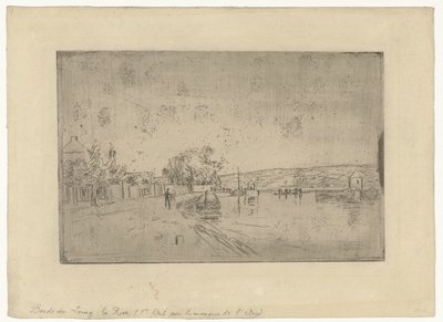 View of the River Loing with Boats from the Shore by Alfred Sisley