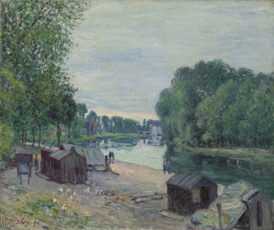 Huts at the Edge of the Loing by Alfred Sisley