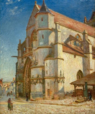 The Church of Moret in the Morning Sun by Alfred Sisley