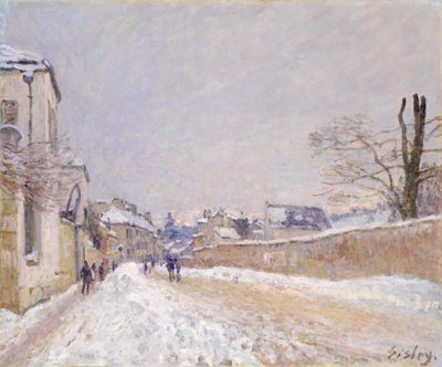 Rue Eugène Moussoir at Moret: Winter, 1891 by Alfred Sisley