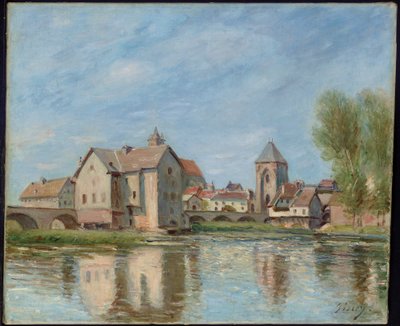 The Bridge and Mills of Moret sur Loing by Alfred Sisley