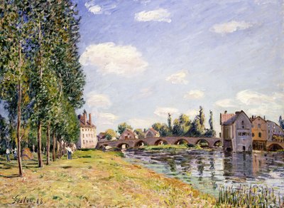 The Moret Bridge in the summer by Alfred Sisley