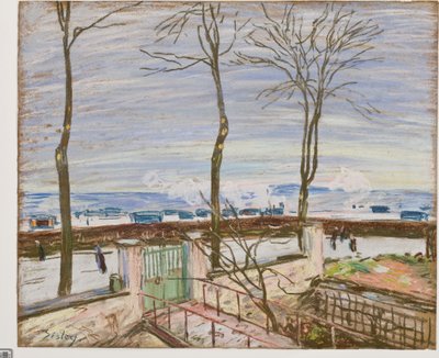 The Moret Railroad Station in Winter by Alfred Sisley
