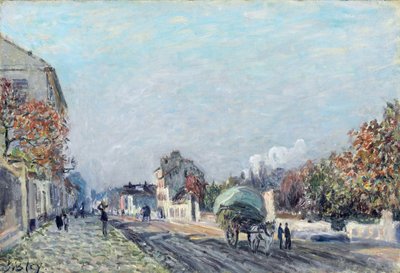 A Street in Marly (Painting by Alfred Sisley) by Alfred Sisley