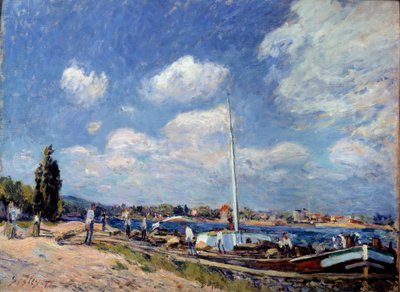 Unloading the barges in Billancourt by Alfred Sisley