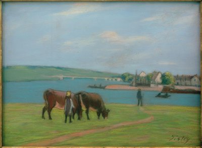 Cows on the Banks of the Seine at Saint-Mammès by Alfred Sisley