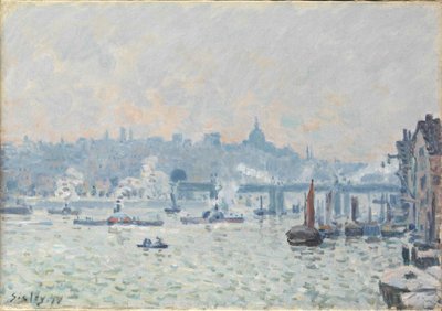 View of the Thames: Charing Cross Bridge, 1874 by Alfred Sisley