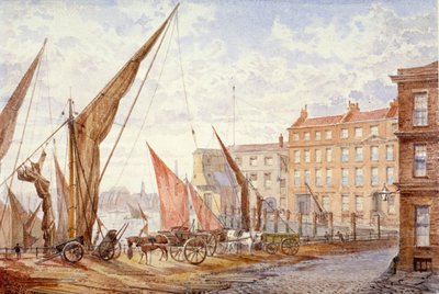 View of Maidstone Wharf, Queenhithe, City of London by Alfred Slocombe