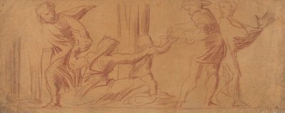 Group of Figures, Child Begging in Center by Alfred Emile Stevens