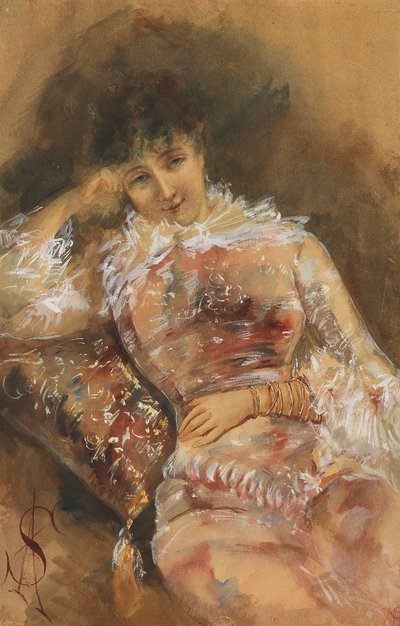Portrait of Sarah Bernhardt 1844-1923, c. 1880 by Alfred Emile Stevens