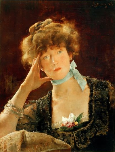 Sarah Bernhardt / Painting by Alfred Stevens by Alfred Emile Stevens