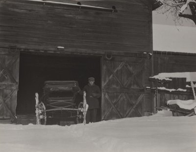 Barn, Carriage & Snow by Alfred Stieglitz