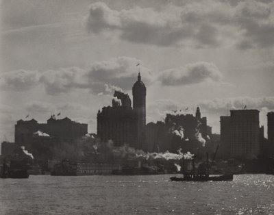 Singer Building from Hudson River by Alfred Stieglitz