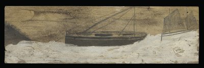 Boats on choppy water by Alfred Wallis