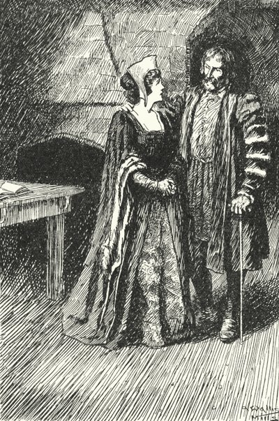 Margaret Roper, eldest daughter of Sir Thomas More, visiting her father in prison, 1535 by Alfred Wallis Mills