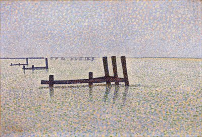 View of the Channel at Nieuport (Nieuwpoort) in Belgium - Painting by Alfred William (Willy) Finch (c.1889) by Alfred William Finch