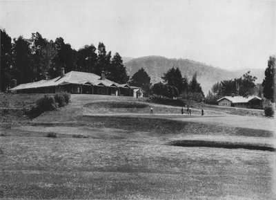 18th Hole and Club House, Golf Links, Nuwara Eliya, Elevation 6,200 Feet, c1890 by Alfred William Amandus Plate