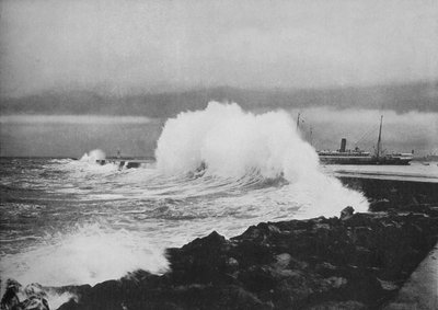 Breakwater, Colombo, During S.-W. Monsoon by Alfred William Amandus Plate