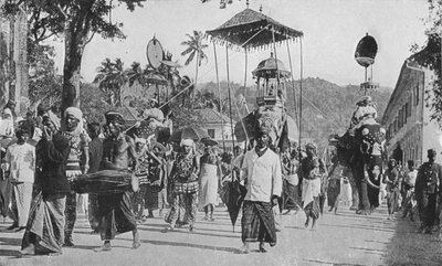 Kandy. Perahera Procession Passing by Alfred William Amandus Plate