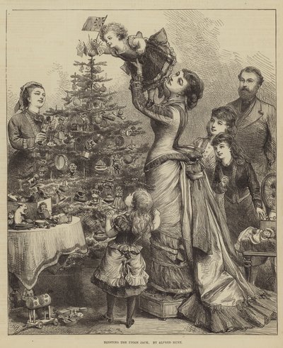 Hoisting the Union Jack by Alfred William Hunt