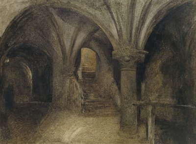 The Crypt of the Aquilon, Mont St Michel, c. 1876 by Alfred William Hunt