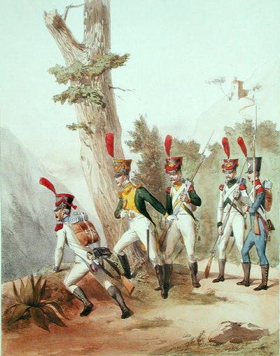 French Troops (engraved by Gustave David) by Alfred de (after) Marbot