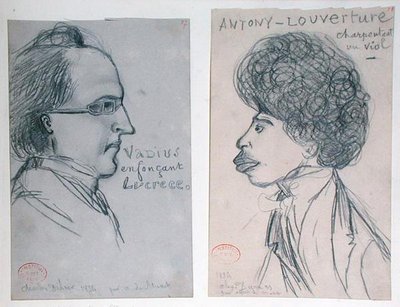 Portraits of either Charles Nodier or Gustave Planche and Alexandre Dumas Pere by Alfred de Musset