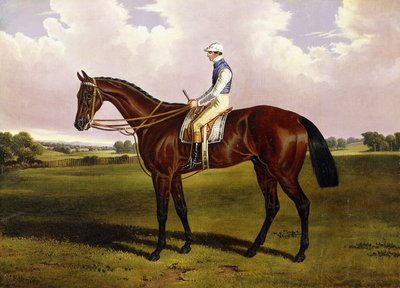 Bloomsbury, A Chestnut Racehorse with Sam Templeman Up, in a Landscape by Alfred de Prades