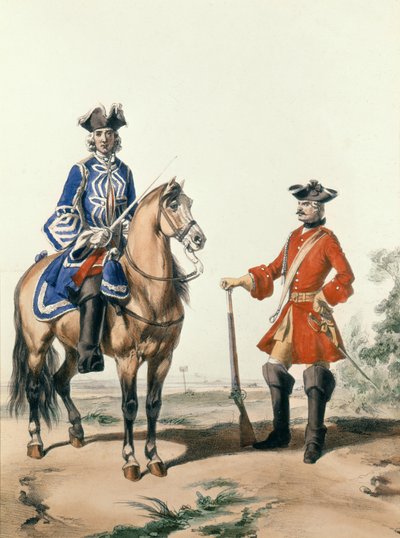 Provost Marshal of the Constabulary and a Member of the Military Police in 1724, engraved by D. Noirmont by Alfred de after Marbot
