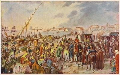 John of Braganza, Prince Regent of Portugal, leaving for Brazil by Alfredo Roque Gameiro