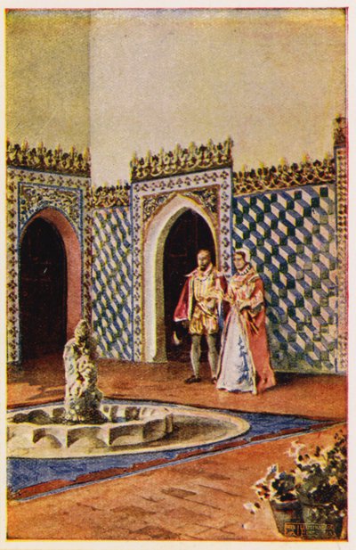 Moorish architecture in the Palace of Sintra, Portugal by Alfredo Roque Gameiro