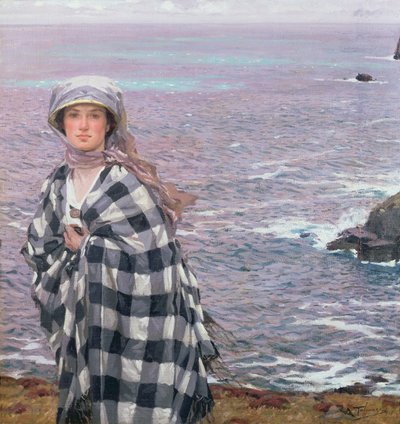 The Checked Shawl, 1915 by Algernon Mayow Talmage