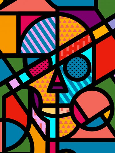 Colorful Geometric Skull by Ali Gulec