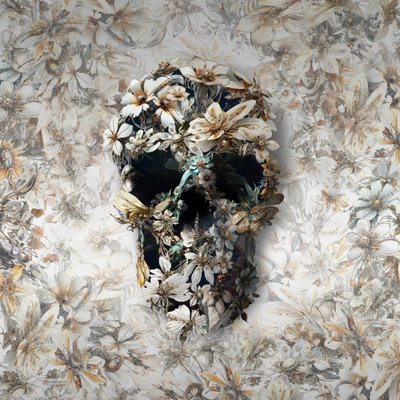 Floral Skull Elegance by Ali Gulec
