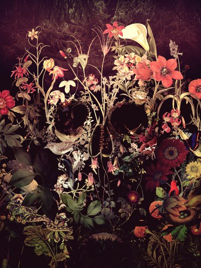 Floral Skull Garden by Ali Gulec