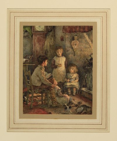 Children round the Fire by Alice Clausen