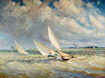 Yachts Racing in Bad Weather - Burnham-On-Crouch by Alice Maud Fanner